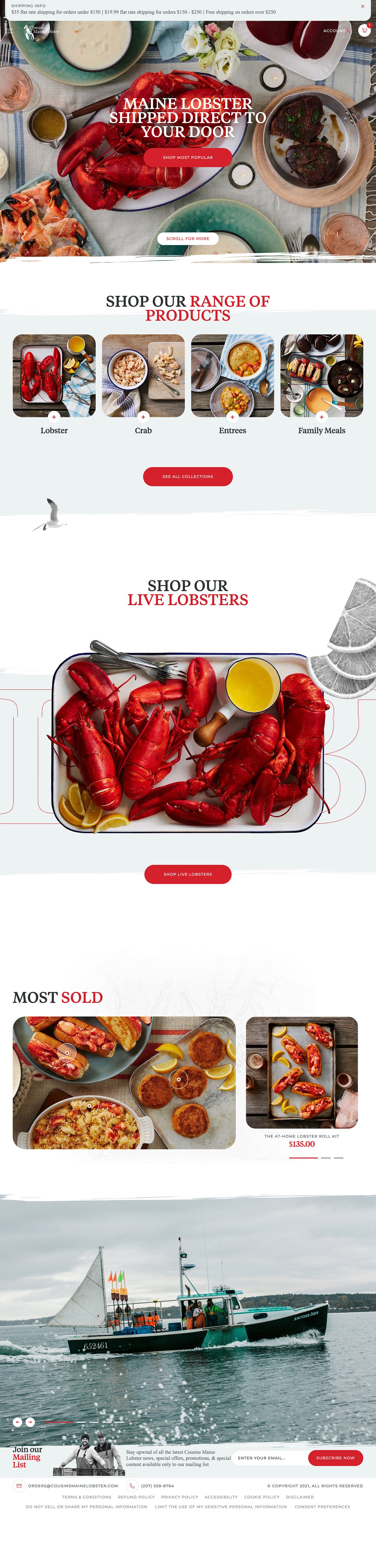 Cousins Maine Lobster - Shopify Website by Conspire Agency