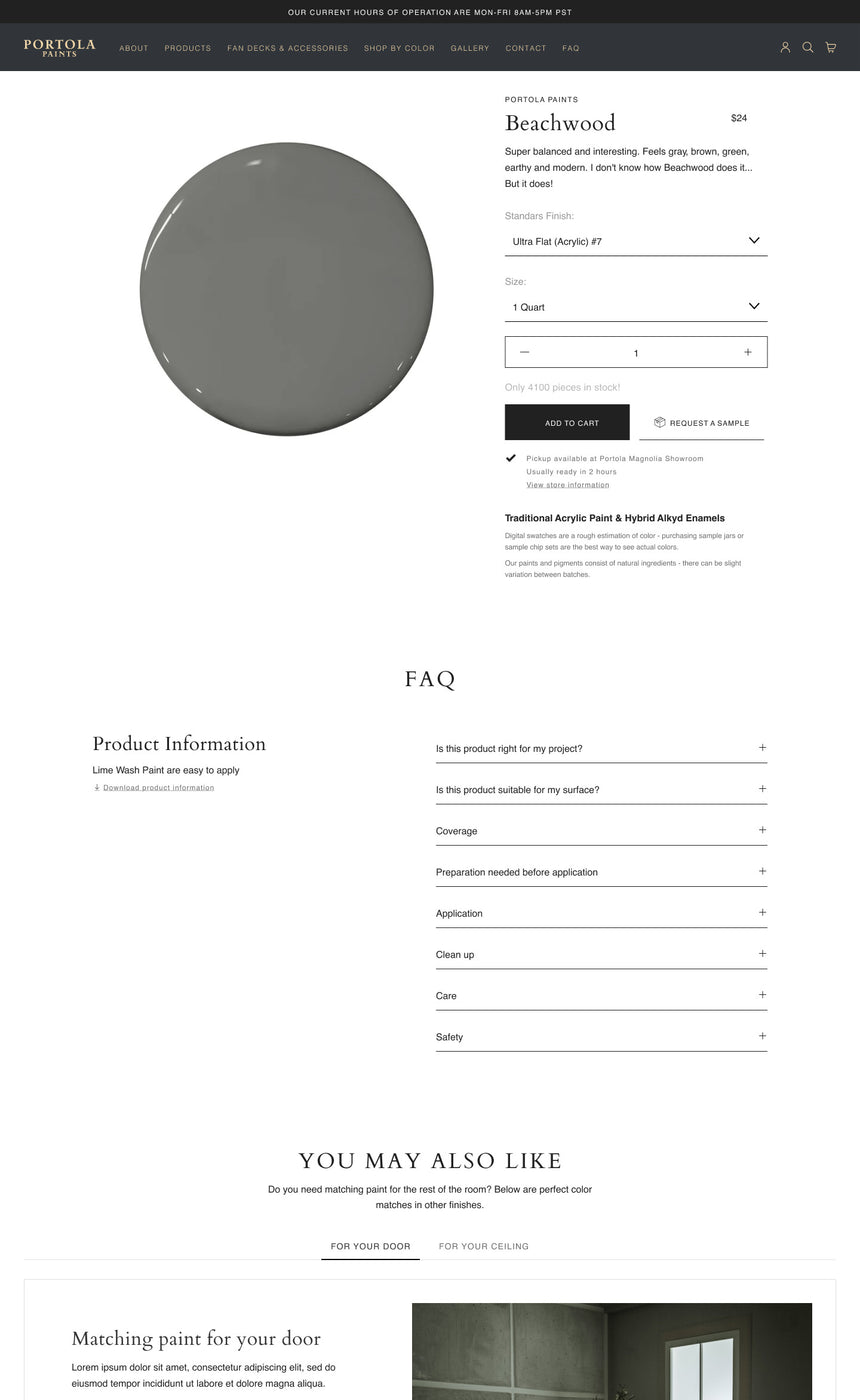 Portola Paints - Shopify Website by Conspire Agency