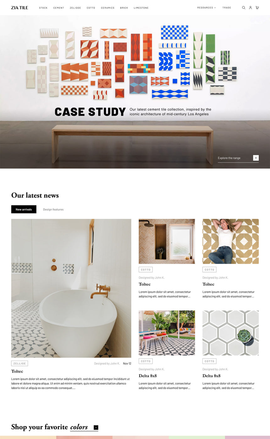 Zia Tile - Shopify Website by Conspire Agency