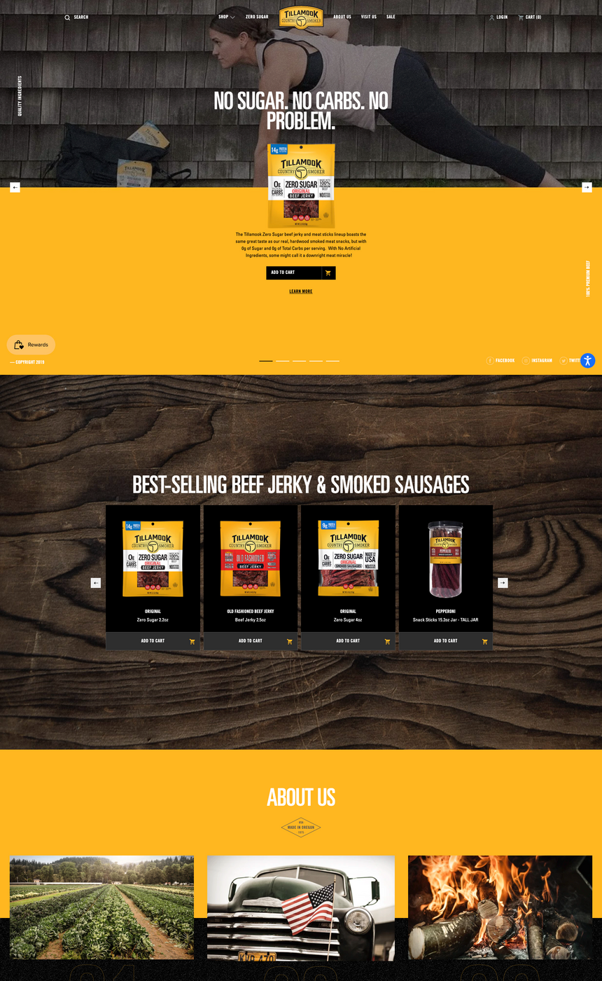 Tillamook Country Smoker Jerky - Shopify Website by Conspire Agency